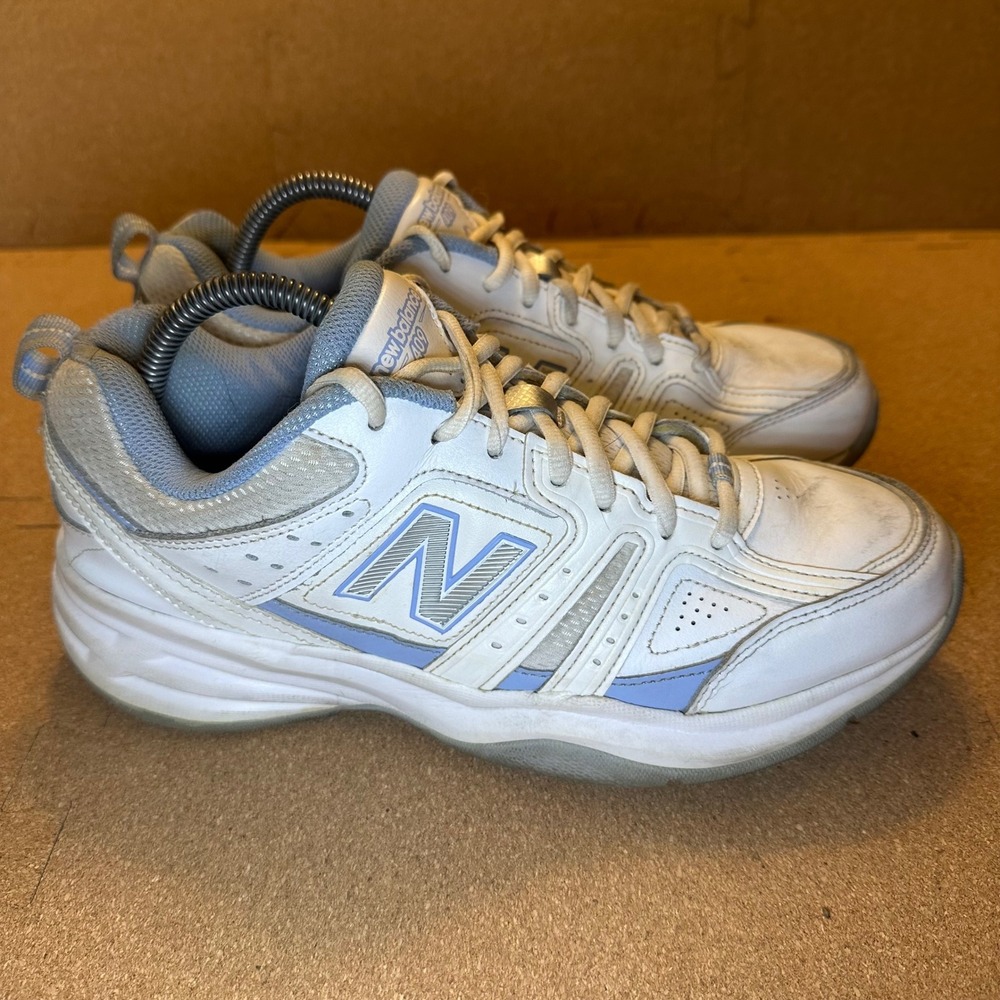 New Balance 409 Womens White Blue Cross Training Shoes WX409WL2 Size 10 Wide